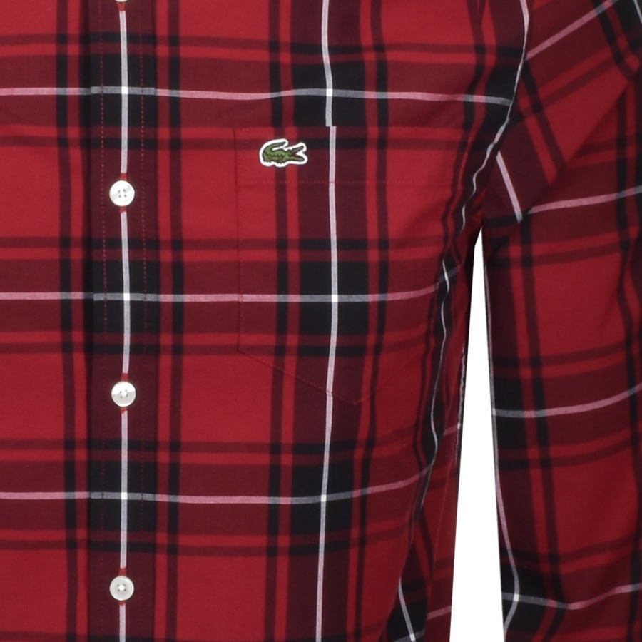 Alternative Image for ProductLacoste Checked Long Sleeved Shirt Red3